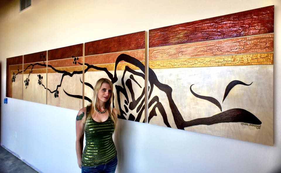 Portrait of a happy artist! A very different painting style for me, but such a fun project to create! Thank you Reimagining Works!!! Photo by Mark Anderson. 