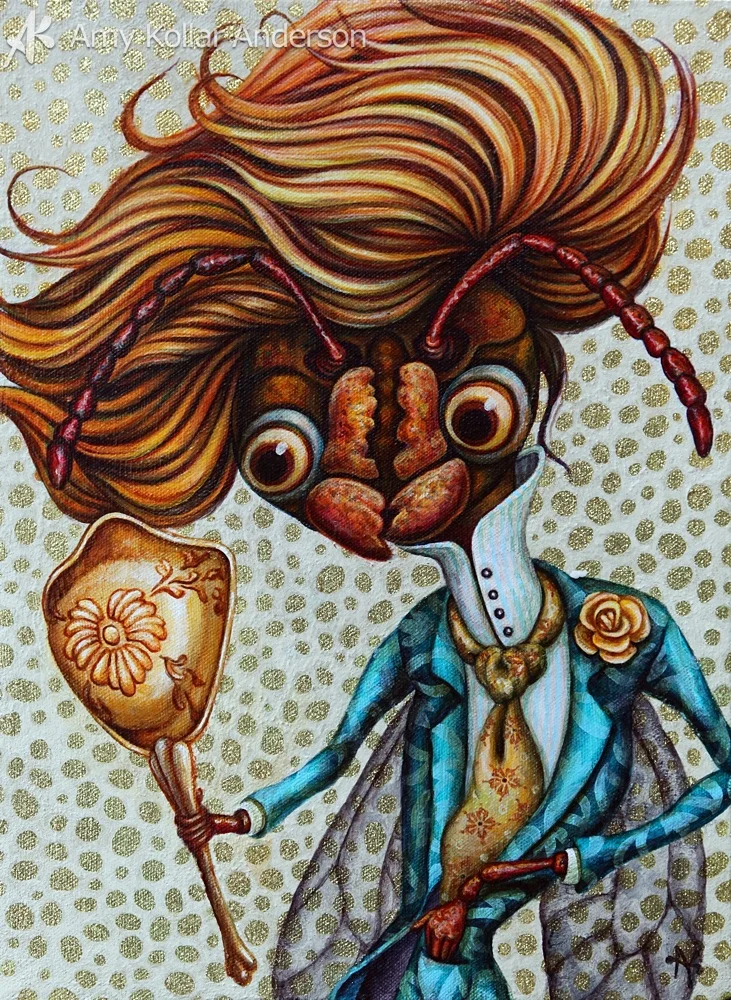 Dandy Do : acrylic and glitter on canvas : 10" x 14" : 2011 Available • Studio Images • G oodies