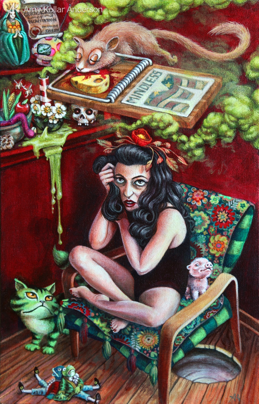    What the Dormouse Said   : acrylic on canvas :&nbsp;10" x 16" :&nbsp;2012 Collection of Z. Pate • &nbsp; Studio Images   