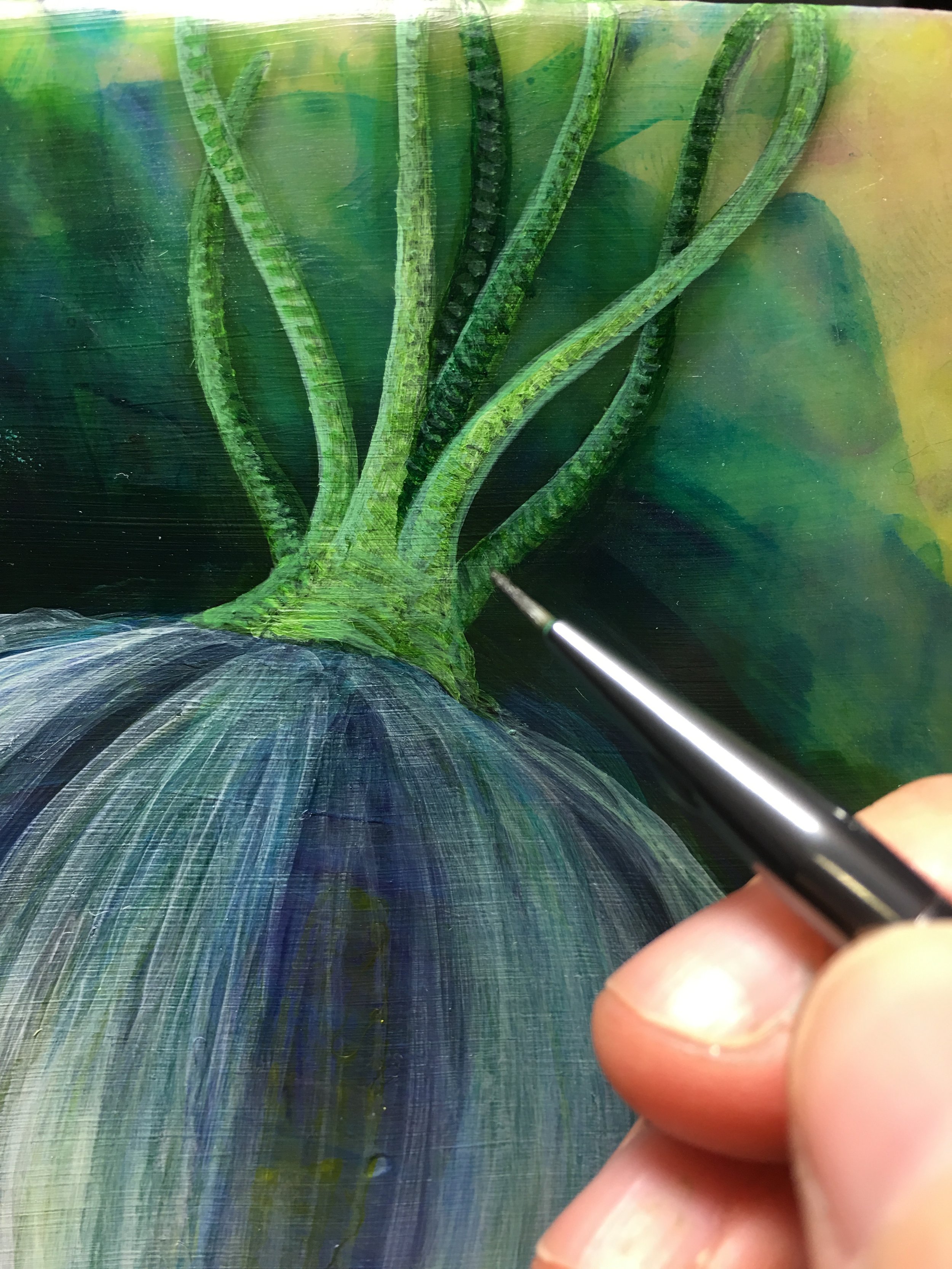 Fine tuning the colors on the roots. 