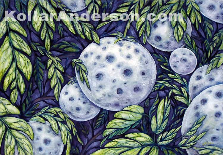    Luna Berries   : Oil and rice paper on canvas : 20” x 14” : 2004 