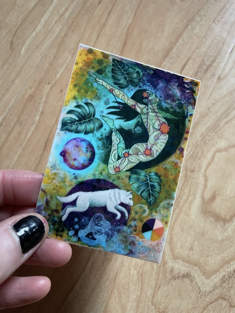 Tiger By the Tail Regular or Holographic Sticker — Amy Kollar Anderson