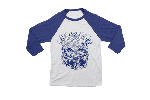 Campfire Friends Raglan ~ white fleck & navy