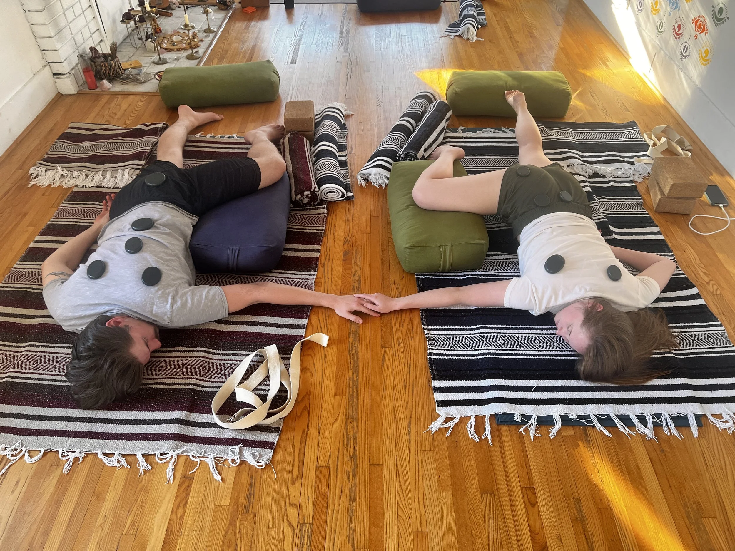 Valentine's Restorative Yoga + Hot Stones with Hannah Patterson + Sarah Moss