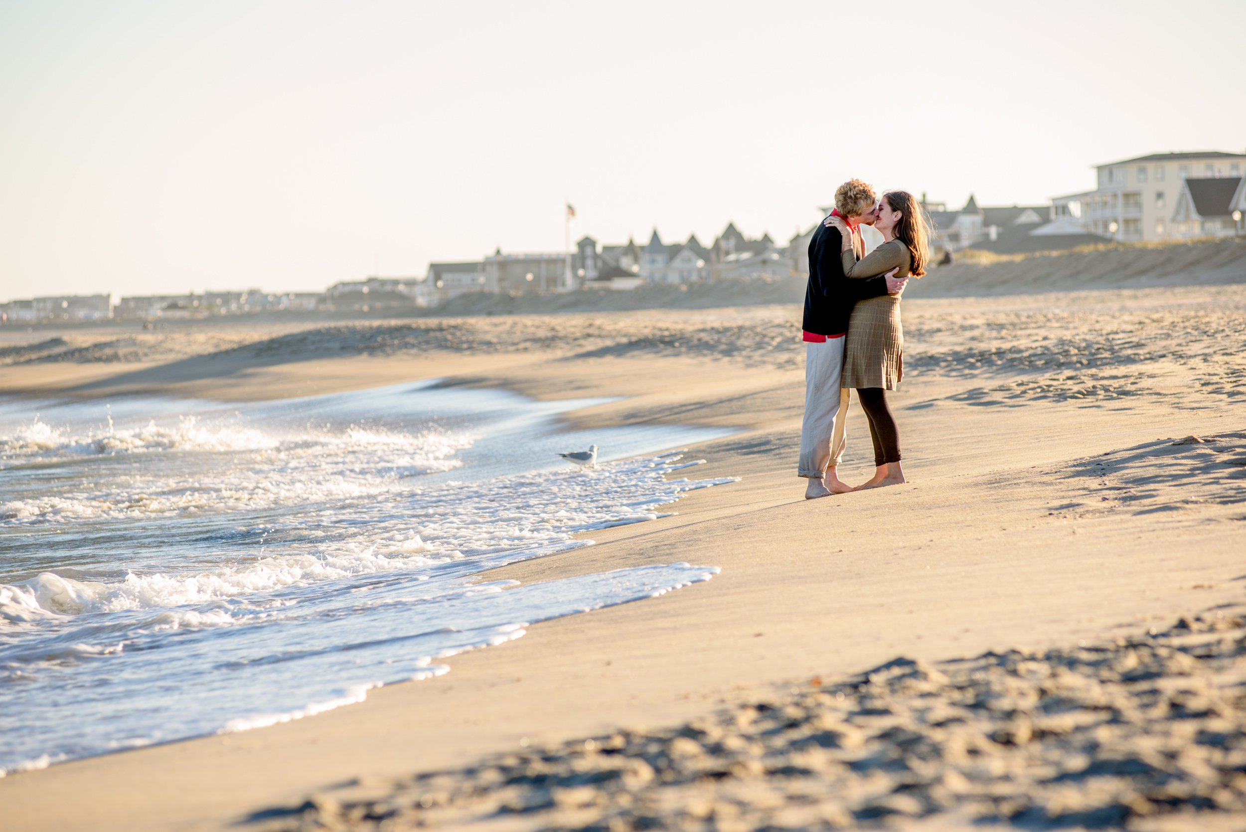 Ocean Grove beach engagement photos