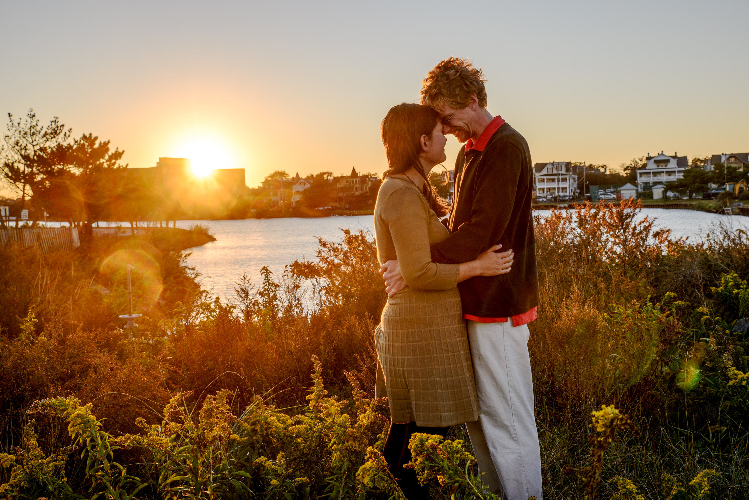 Asbury Park engagement photos at sunset