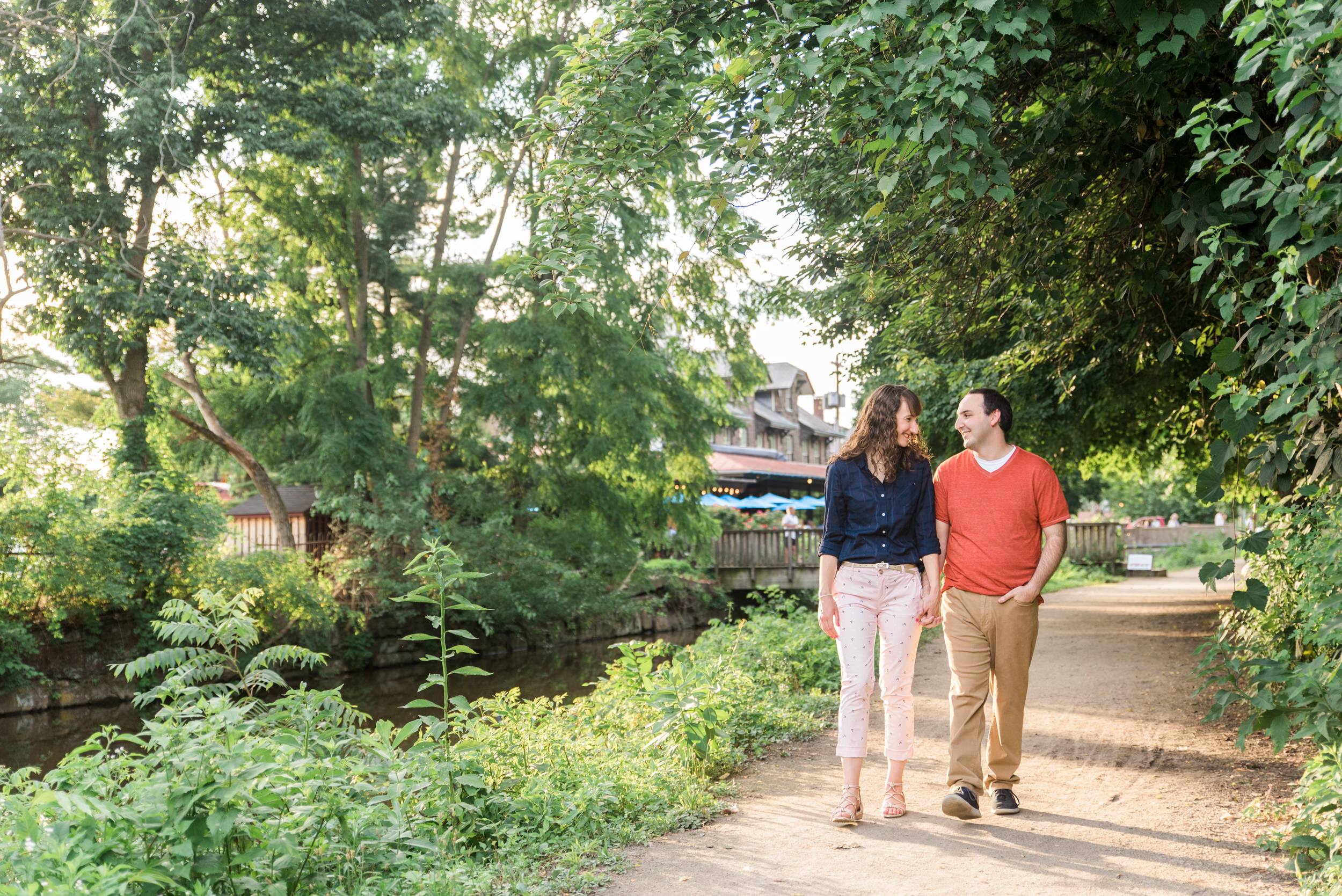 Engagement photos at the Lambertville canal towpath