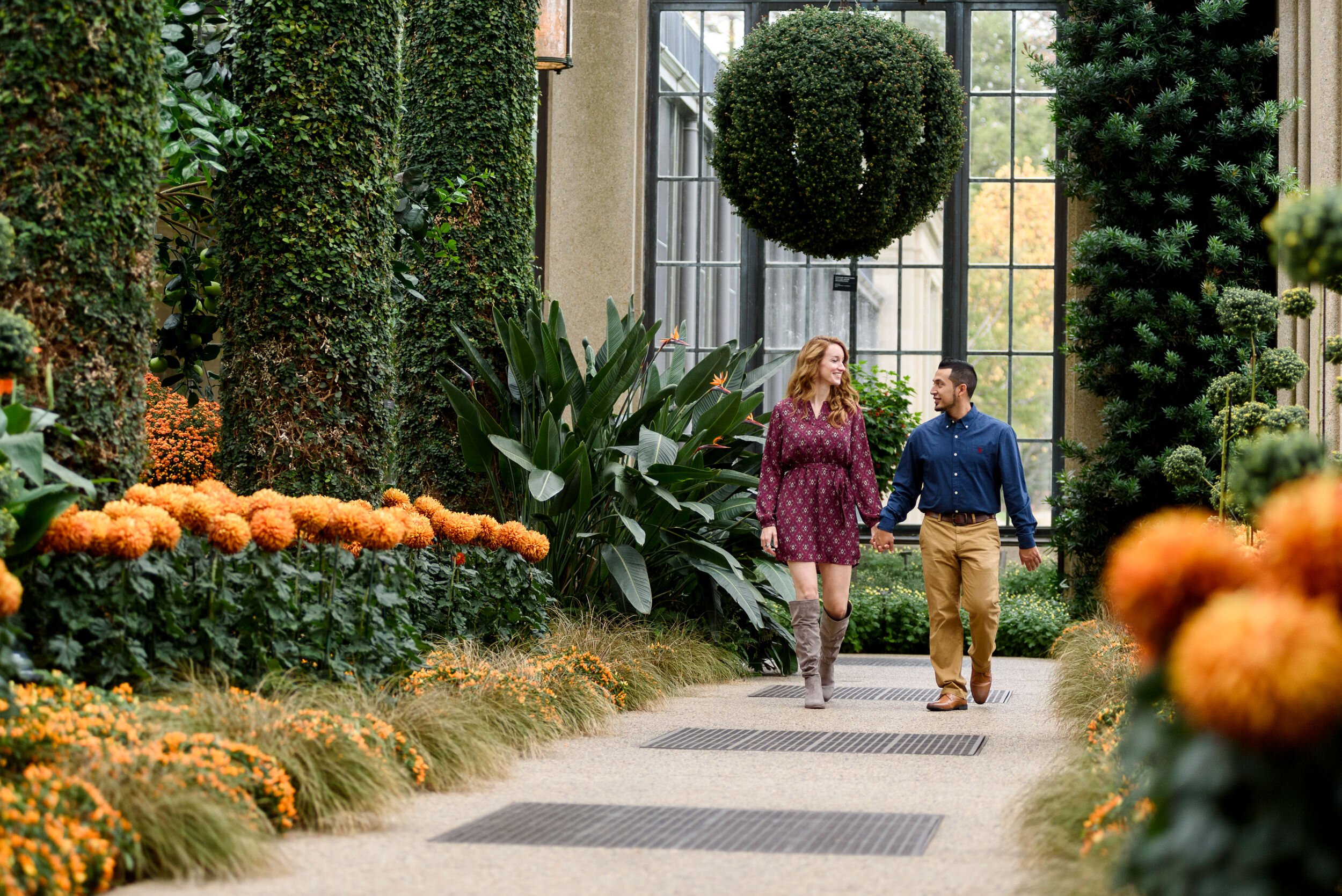 Engagement photos at Longwood Gardens 