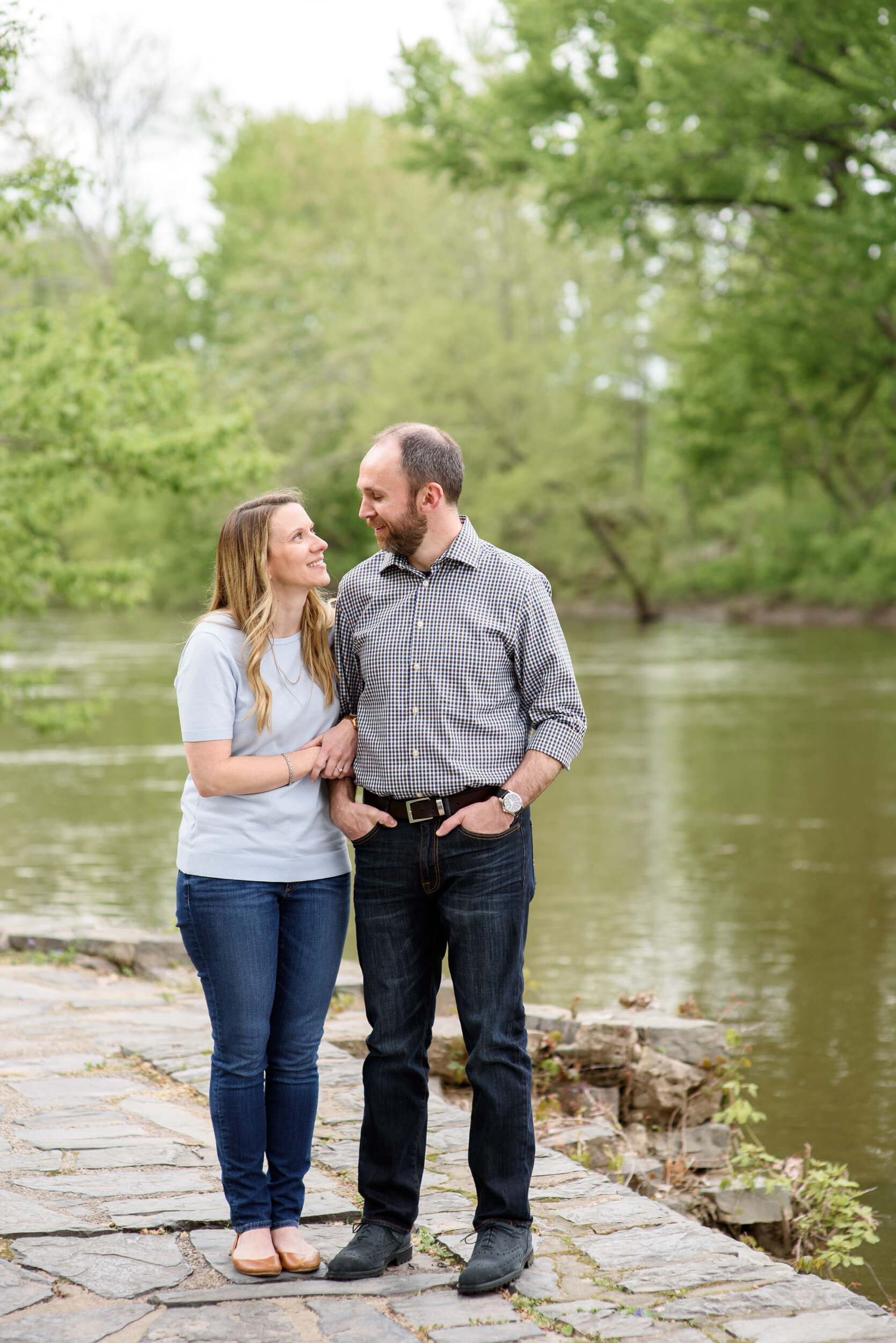 Engagement photos at Washington Crossing