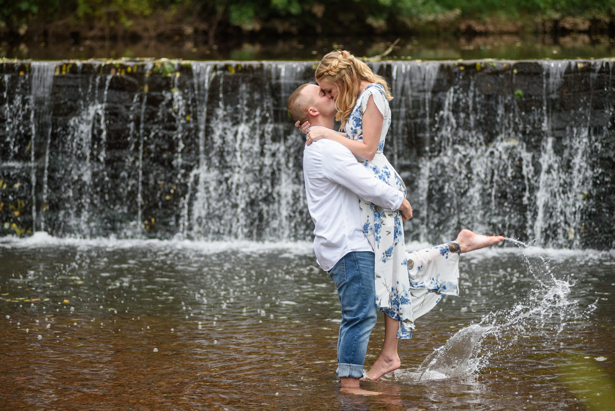 Romantic engagement photos at Fischer's Park