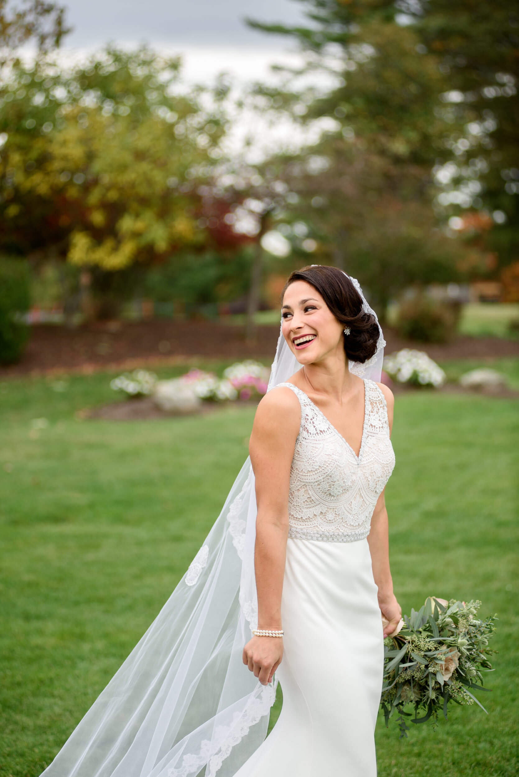 Bride at Skytop Lodge wedding - Poconos wedding photographer