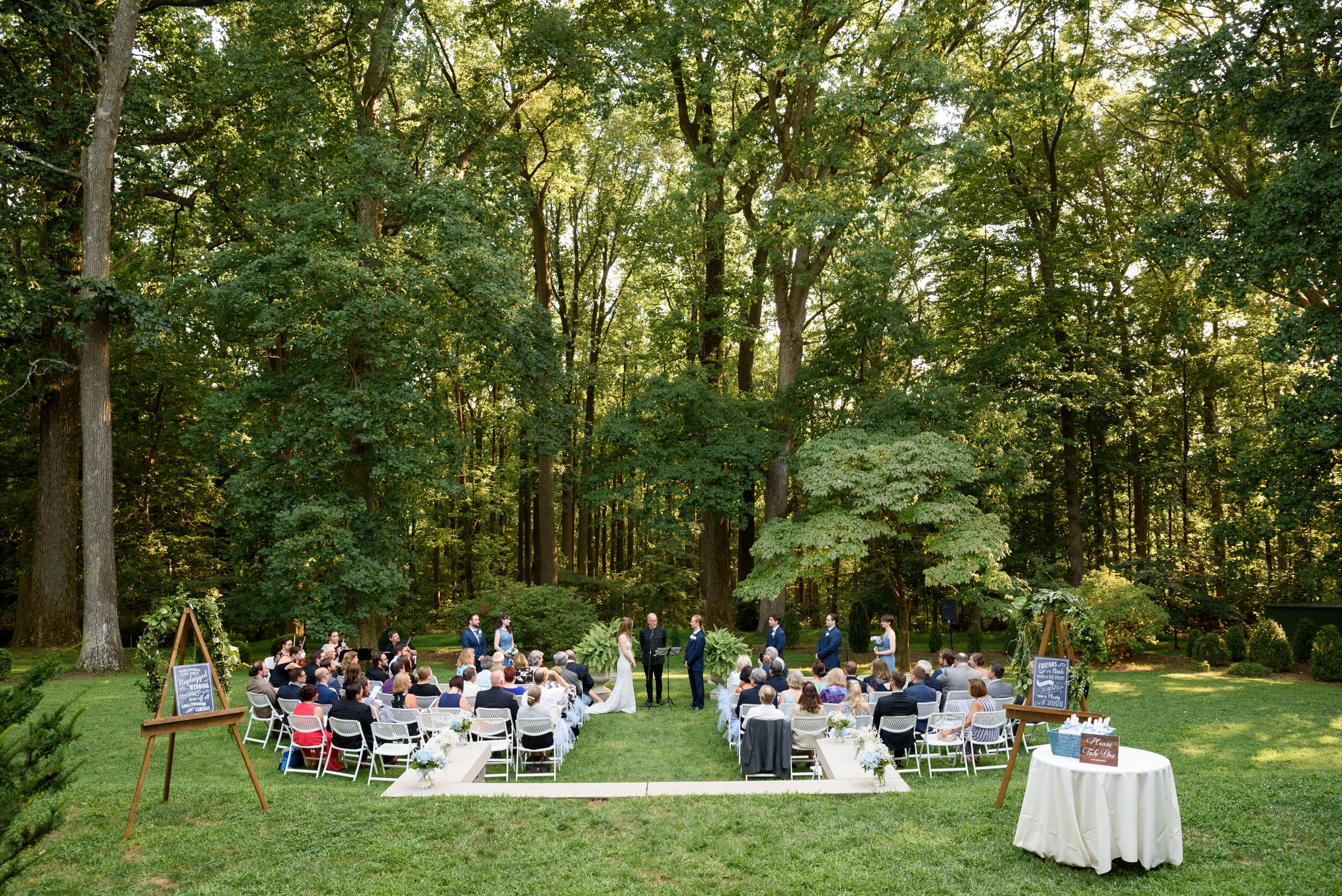 Outdoor wedding ceremony - Liriodendron Mansion wedding photos