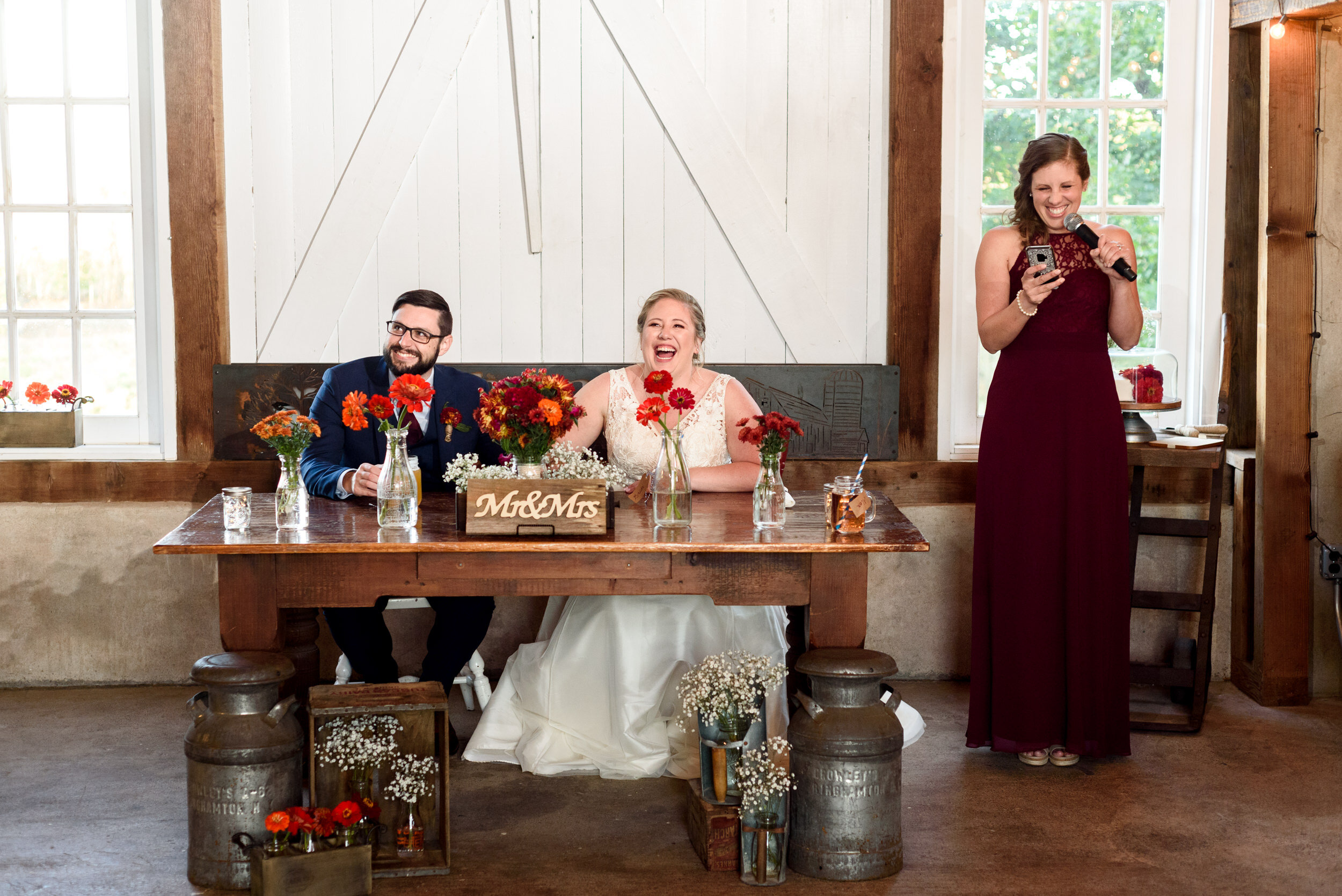 Durham Hill Farm wedding reception