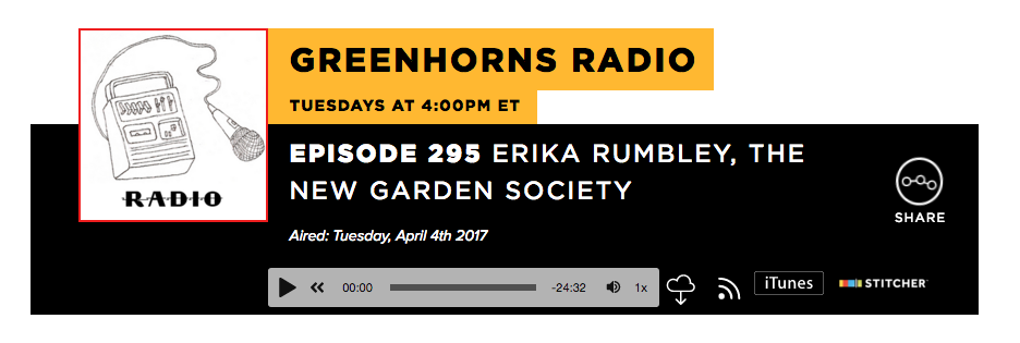 2017 Greenhorns Radio with Erika Rumbley and Severine v T Flemming, Heritage Radio Network