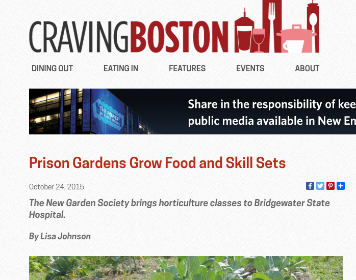 2015 WGBH blog on food pantry donations from Bridgewater State Hospital horticulture program
