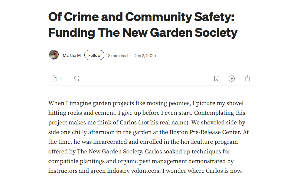Of Crime and Community Safety: Funding The New Garden Society