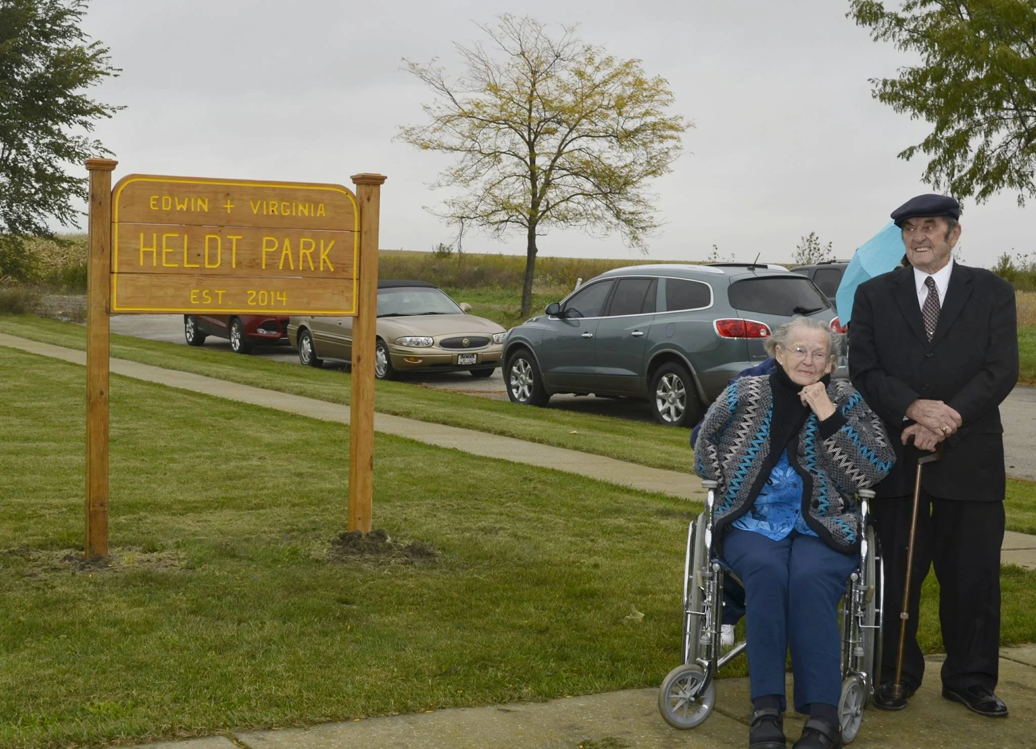 Edwin and Virginia Heldt, dedication of Heldt Park, October 2014
