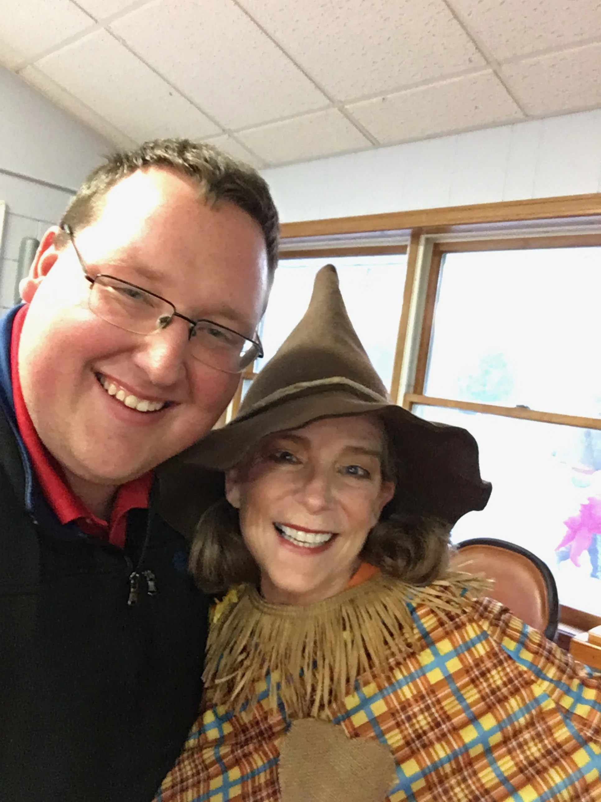 Colton Ekhoff and Susie Wiedl, Village Trustee at Trick or Treat at the Park, 2018