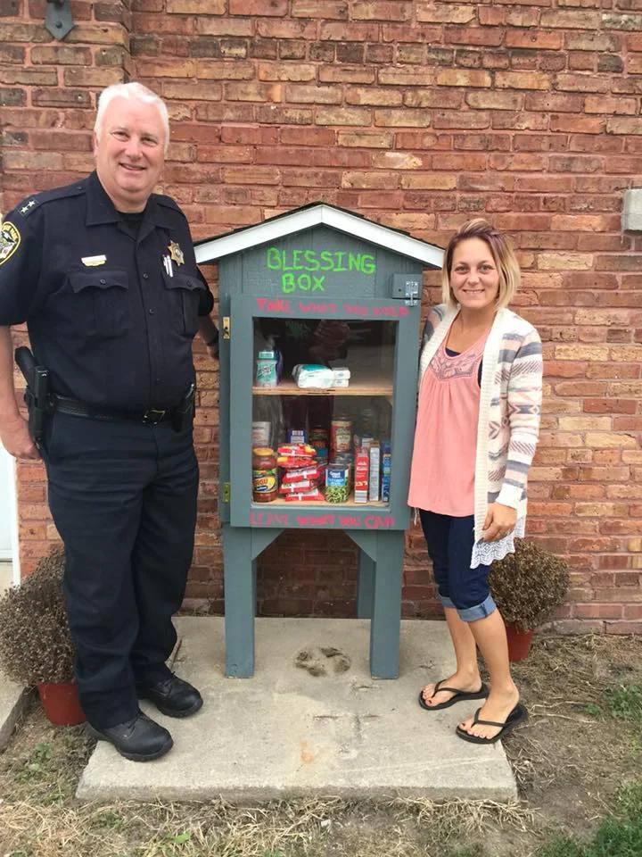 Grant Park's Blessing Box is located at the GP Police Department. "Take want you want, leave what you can".