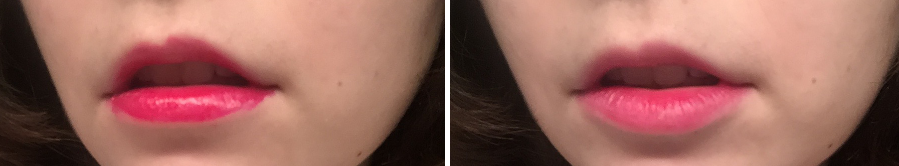 left: while drying. right: after removing dried layer.