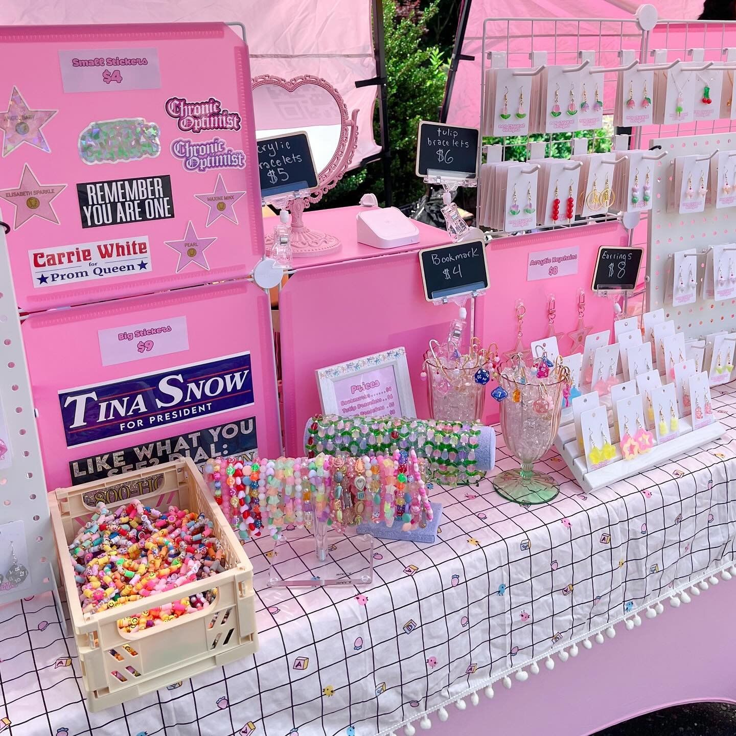 I&rsquo;m here at Cloud City Flea until 4! Come shop or chat at my pink booth 🥰 #portlandartist #kawaiiaesthetic