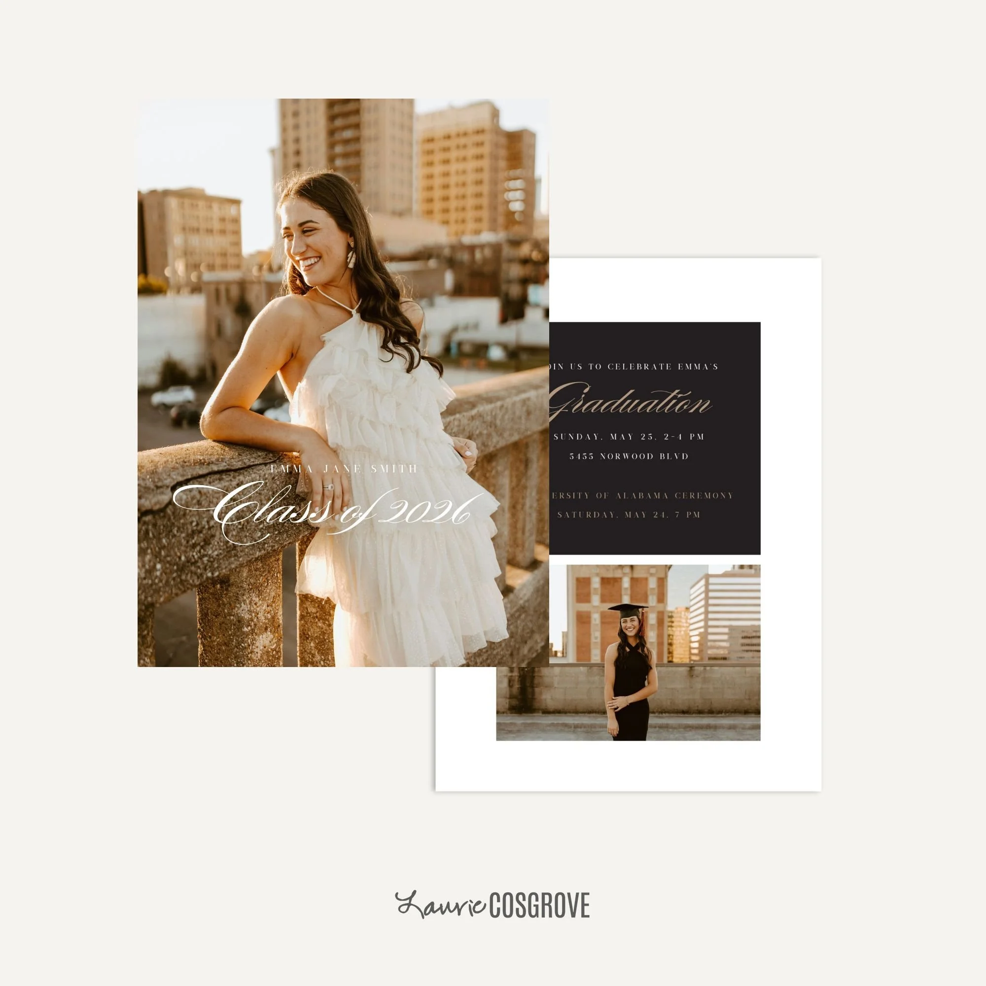 College Graduation Announcement Template - Outstanding Card A
