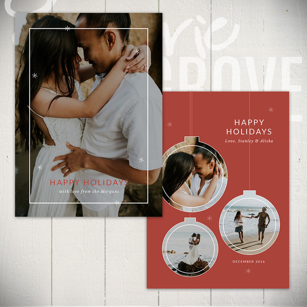 Christmas Card Template by Laurie Cosgrove Design - Ornamental A