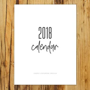 2018 Calendar Printable