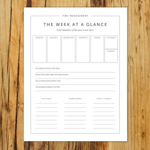 Free Weekly Planning Worksheet