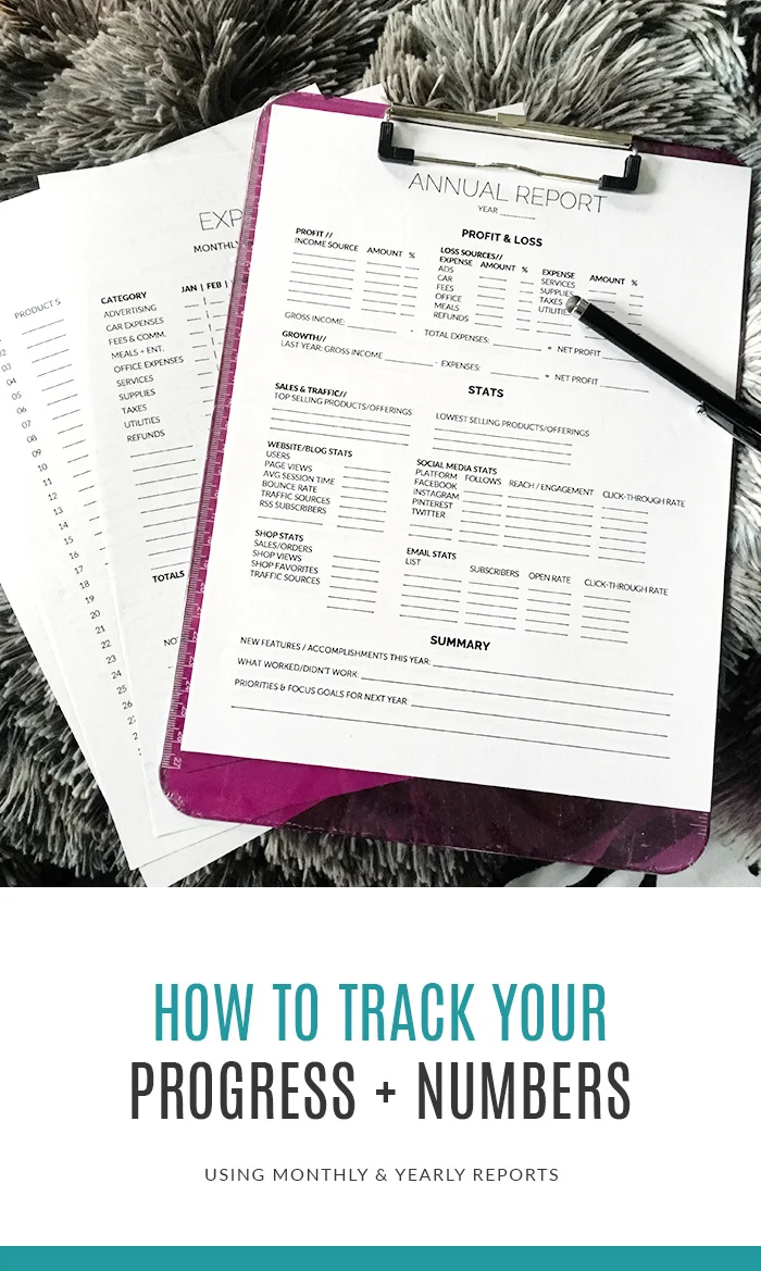 How To Track Your Progress & Numbers Using Monthly + Yearly Reports