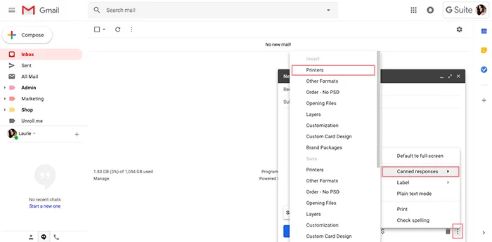 Using canned responses in Gmail
