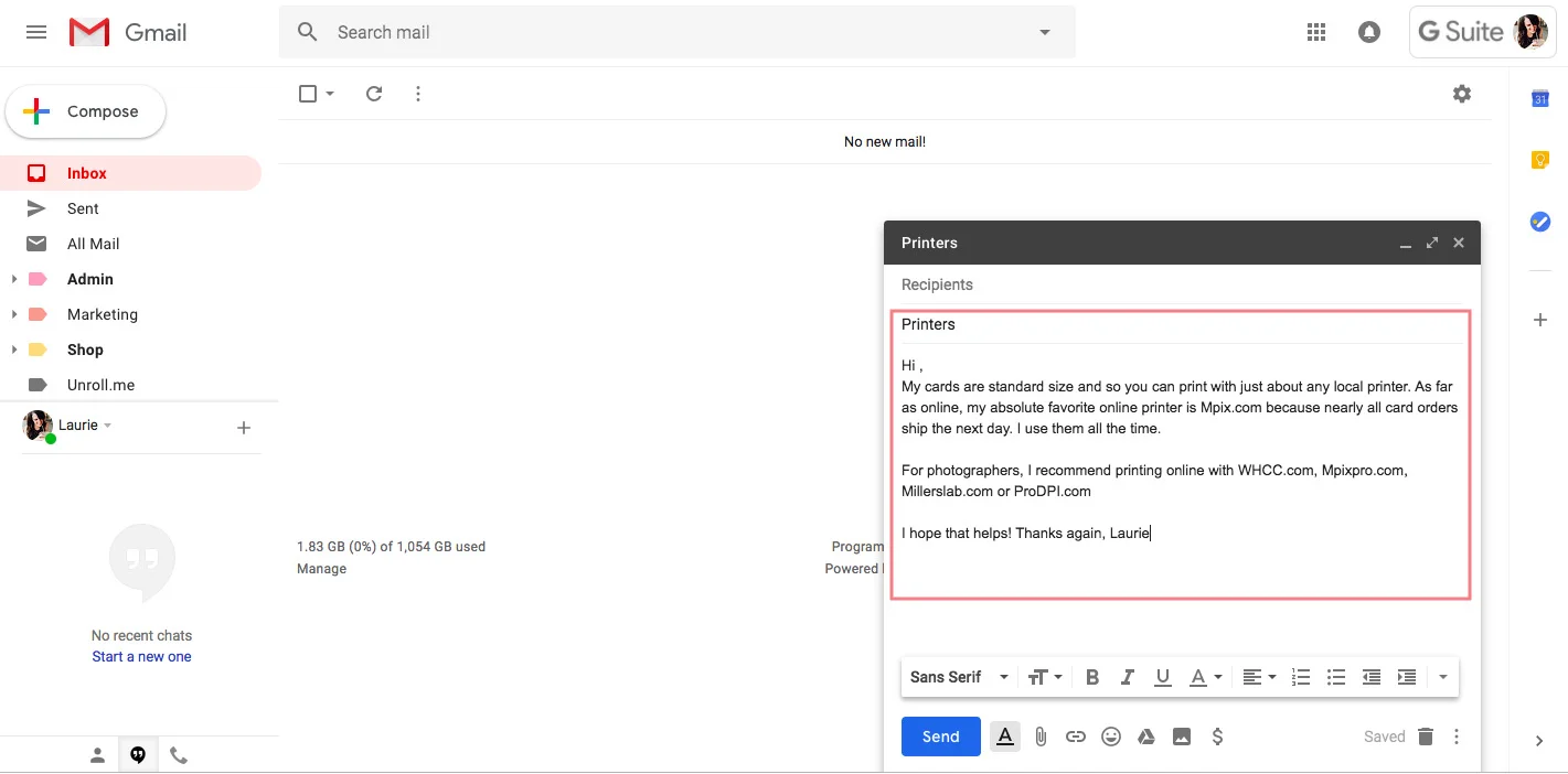 Using canned responses in Gmail