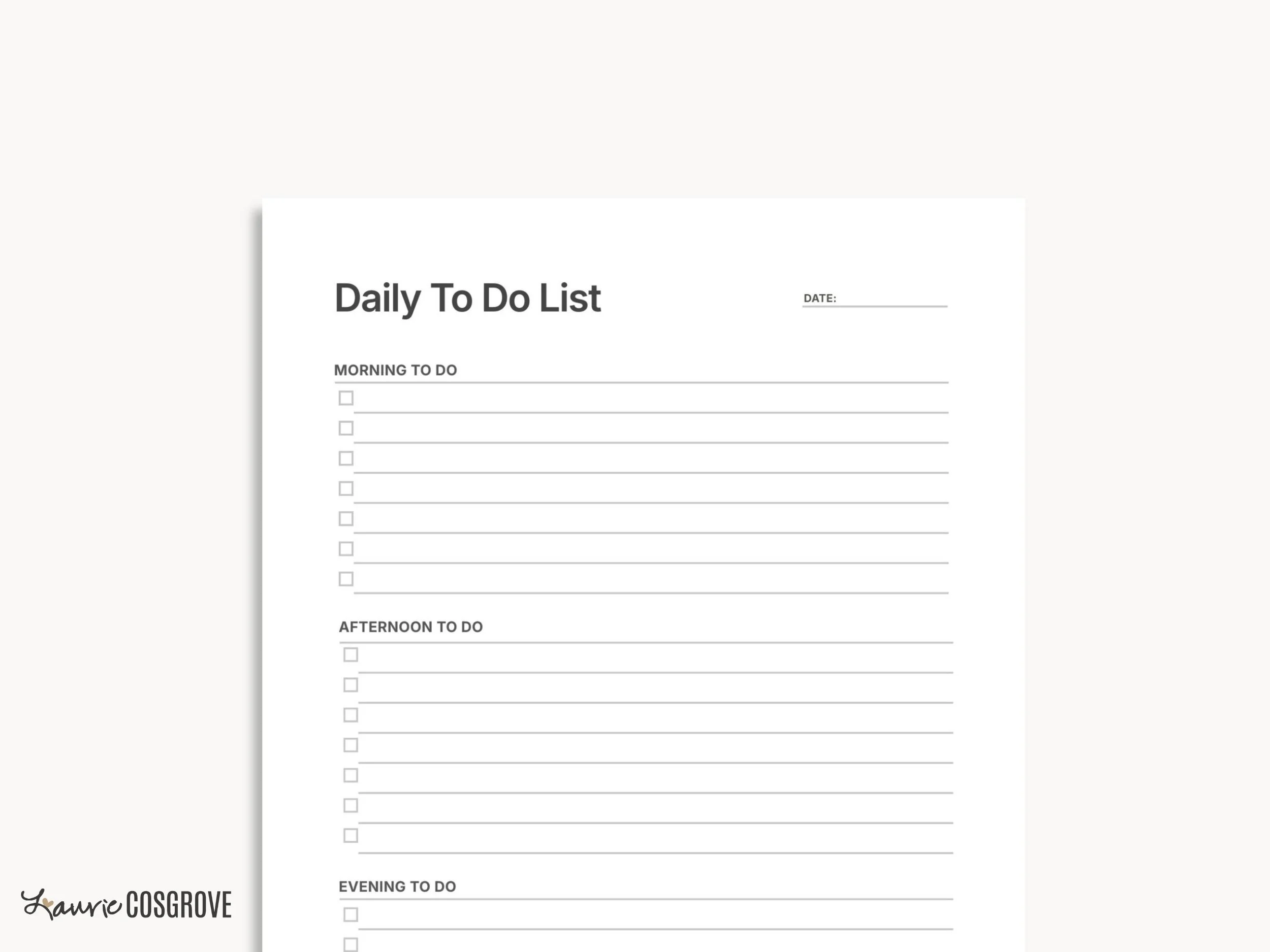 Daily To Do List Printable Template