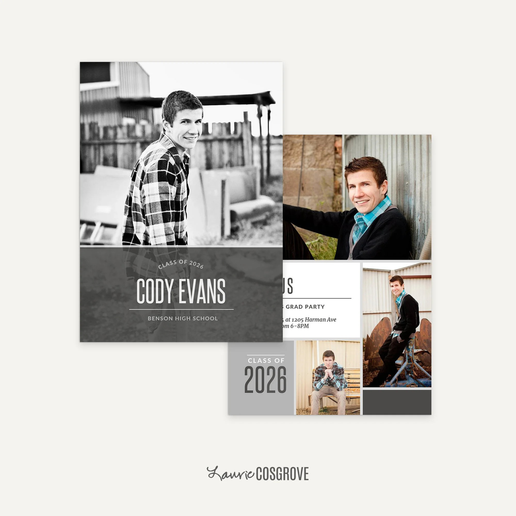 Guys Grad Announcement Template. - Charming A