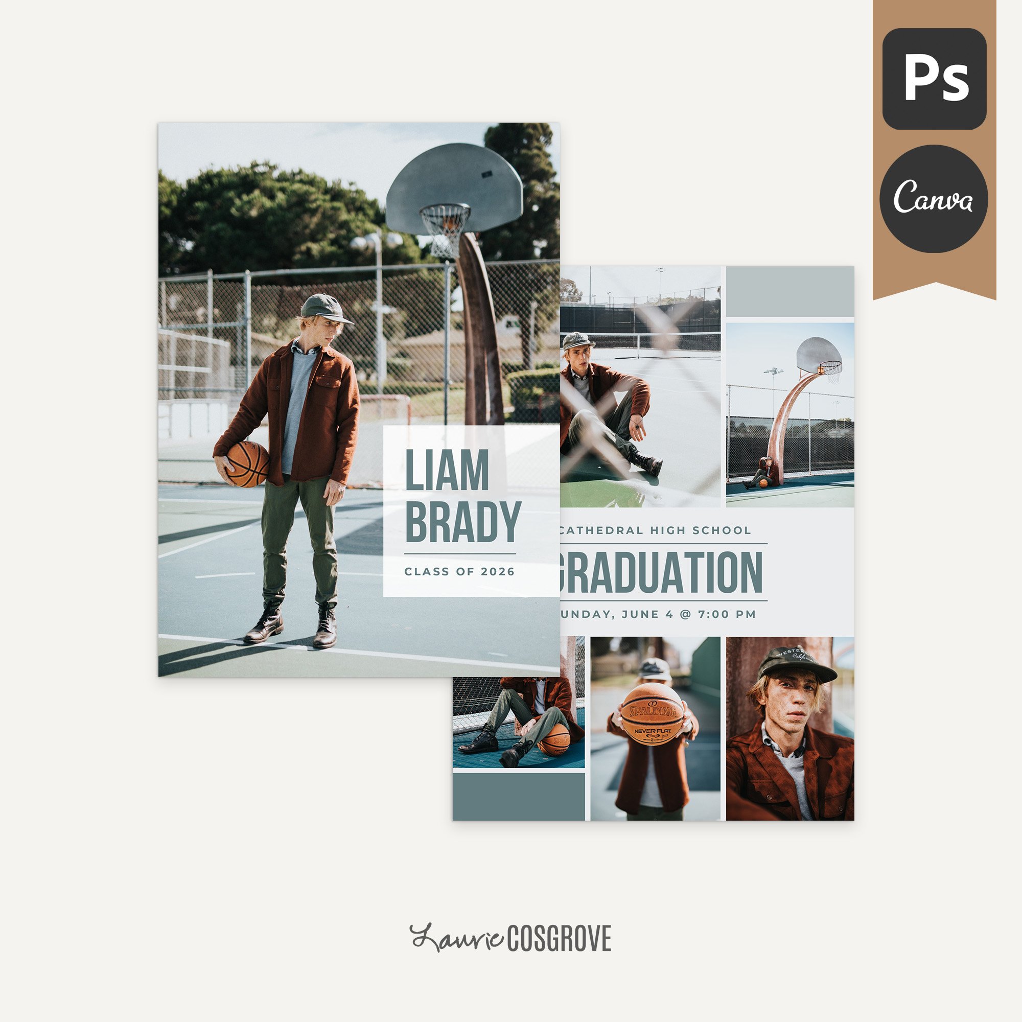 Guys Graduation Invitation Template - Game Plan A