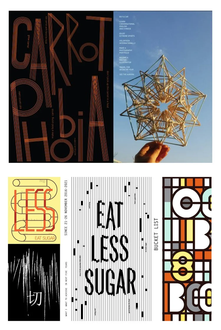 TYPOGRAPHIC POSTERS FINAL BOOK After two semesters at Yeungnam University, I saw that the best I could offer the students was training in English typography. Ran Kim and Hye Bin Kang did a great job creating posters with English typography.