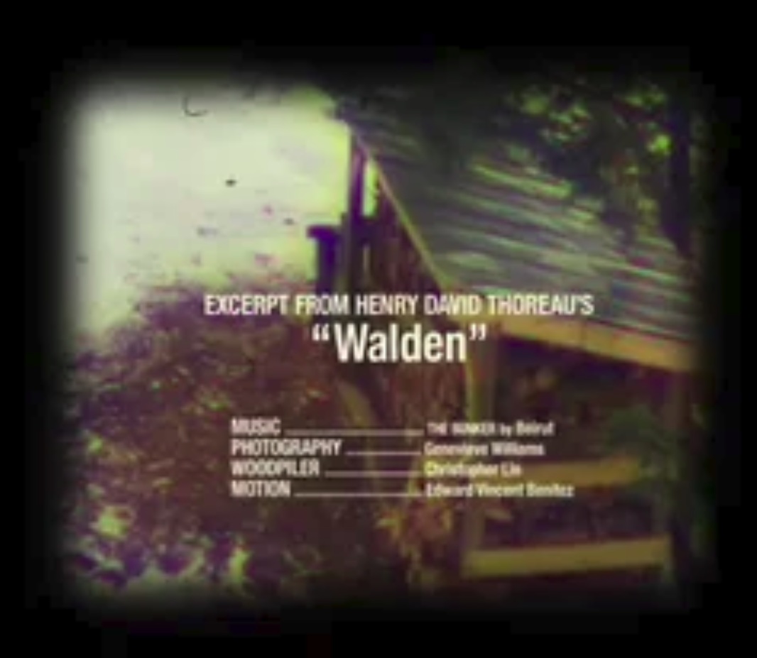 “WALDEN” A SHORT VIDEO ABOUT COUNTRY LIVING“WALDEN” A SHORT VIDEO ABOUT COUNTRY LIVING During a cold weekend at the cabin, Chris and I stacked a new delivery of wood. I documented the process. Ed Benitez created this wonderful, experimental footage from those shots and Thoreau’s Walden for junior typography. Click this link to view the video https://vimeo.com/182126184 .