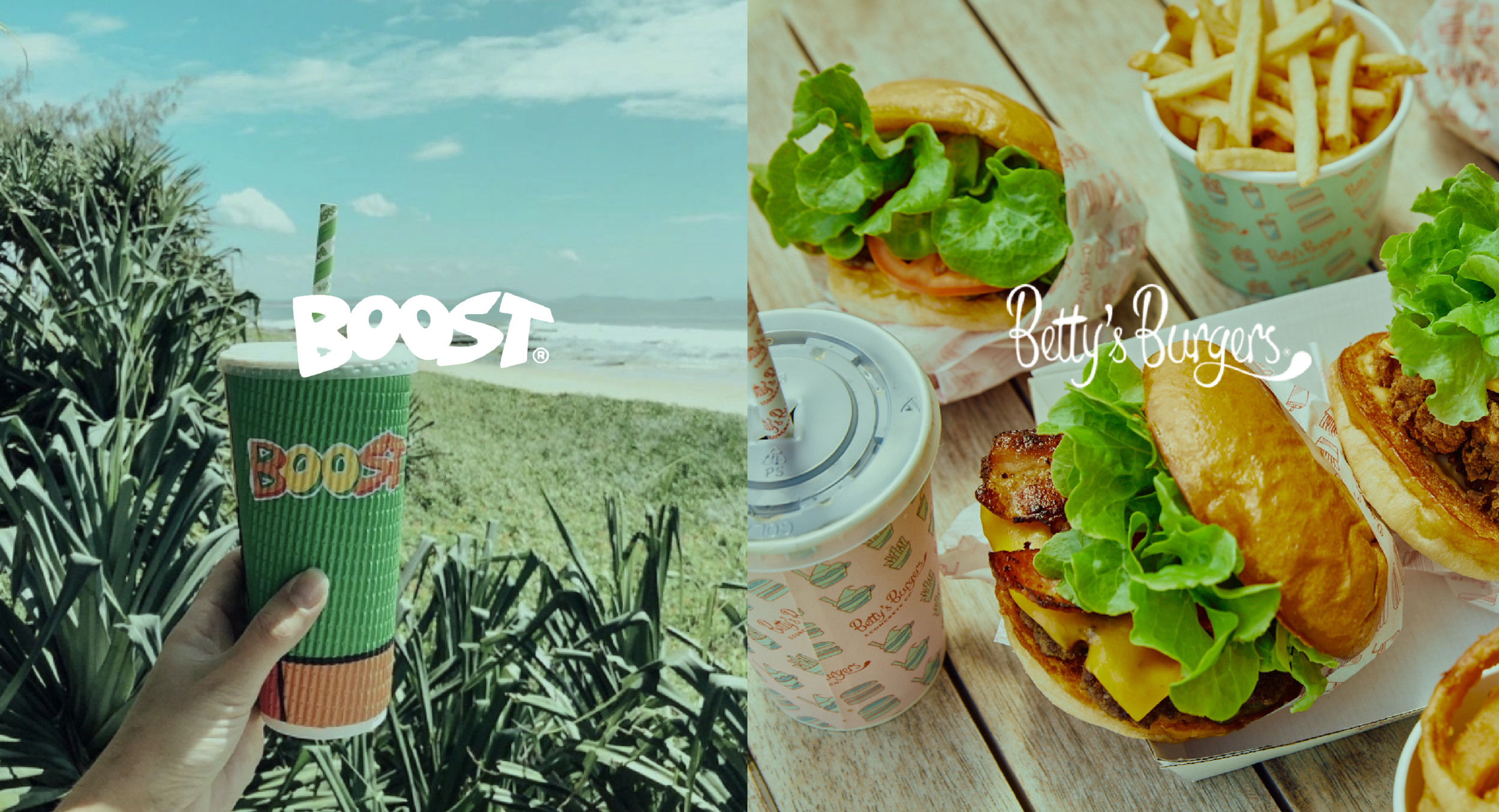 Boost Juice and Bettys Burgers Graphic Digital Design Work