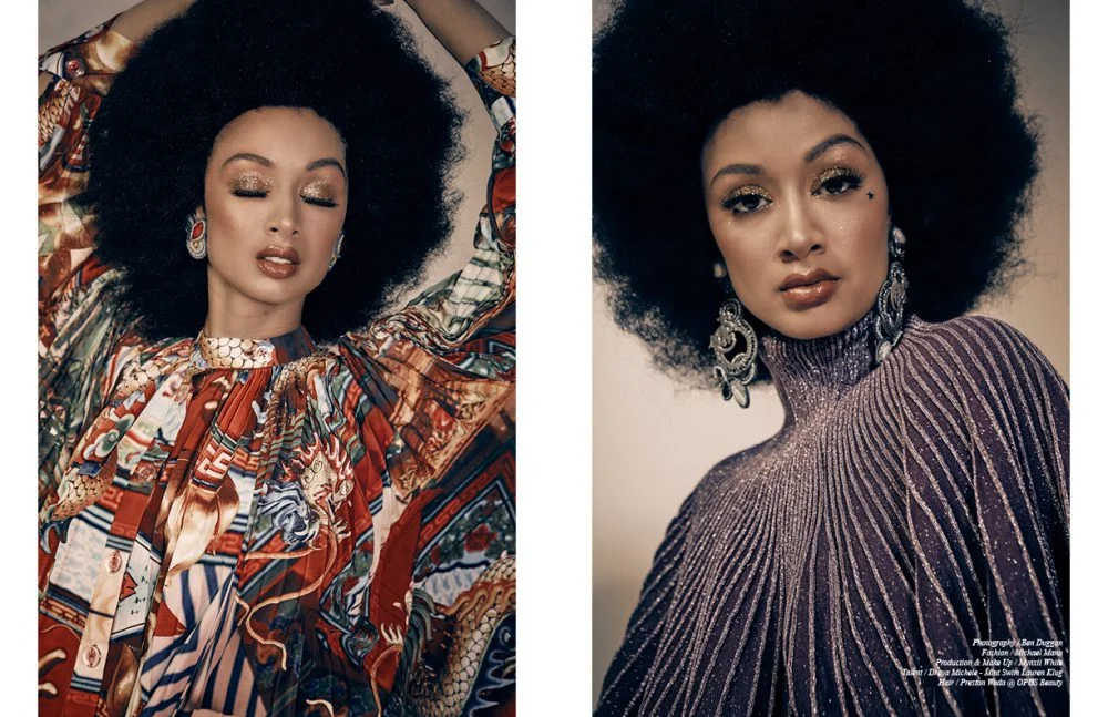 Words / Landra Dulin This Schön online exclusive was produced by Mynxii White Photography / Ben Duggan Fashion / Michael Mann Talent / Draya Michele Make Up / Mynxii White Hair / Preston Wada using OPUS Beauty