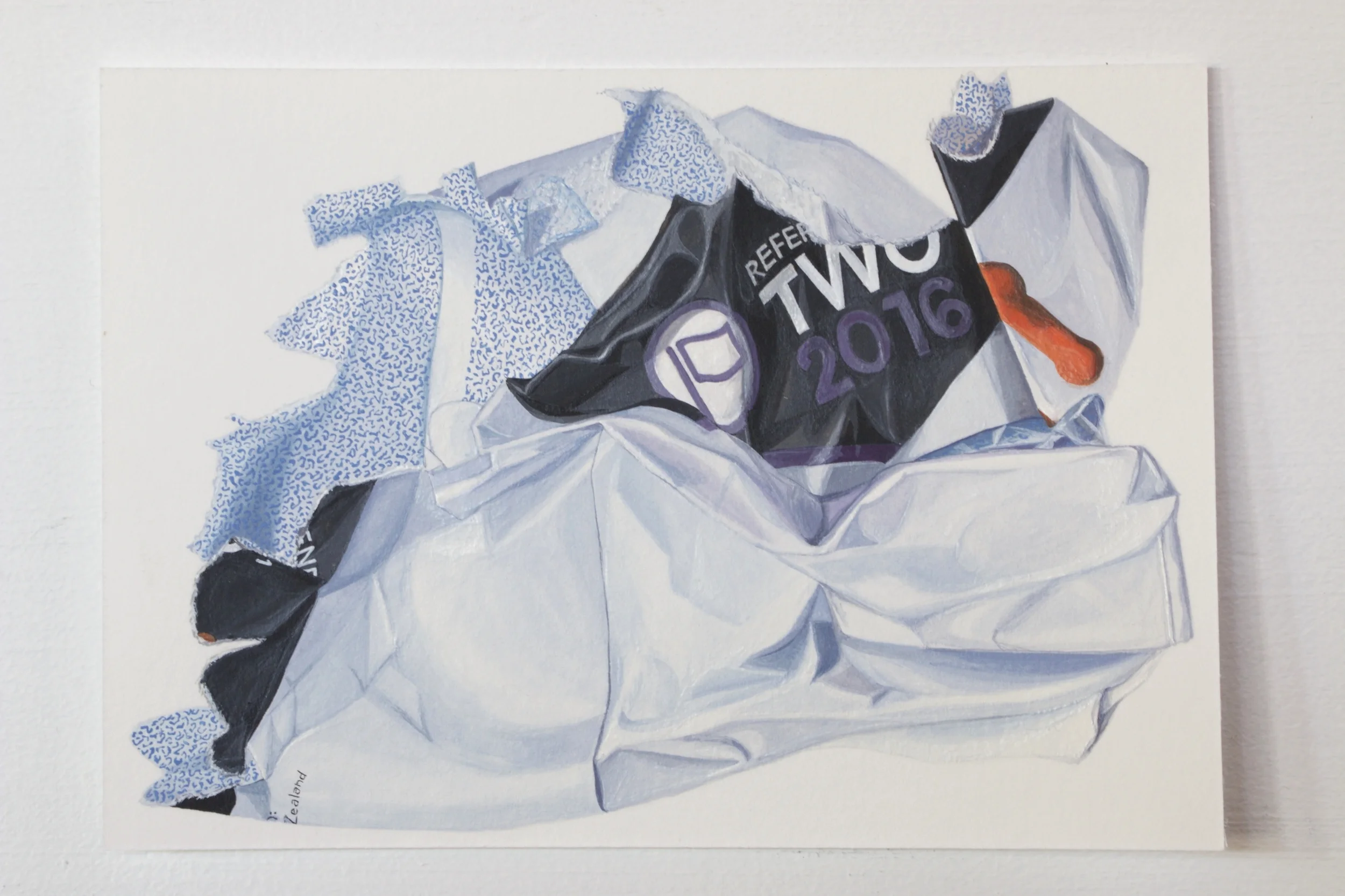 Can't You Just Email It To Me? (NZ Electoral Commission, Referendum Two, 2), 2016 Watercolour on paper, 149 x 100 mm