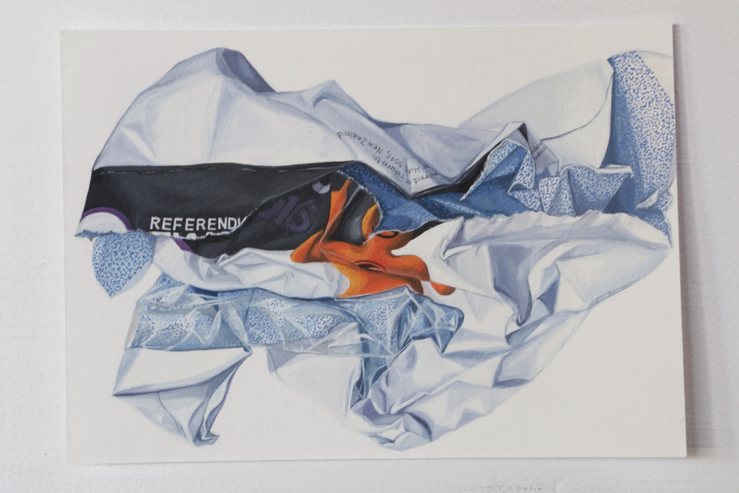 Can't You Just Email It To Me? (NZ Electoral Commission, Referendum Two, 1), 2016 Watercolour on paper, 149 x 100 mm