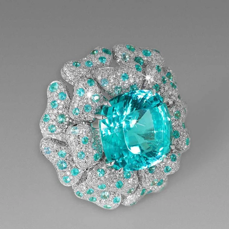 Paraiba Reef Ring by David Morris, set with a specimen from Mozambique.