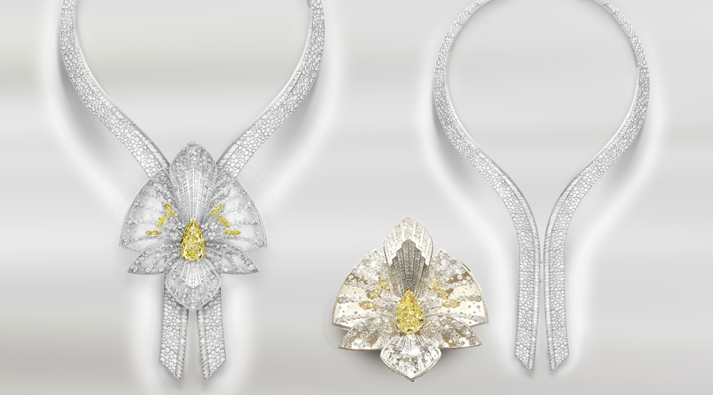 Two-in-One: the flowerhead on Boucheron's Lys Radiant necklace is detachable and may be worn as a brooch.