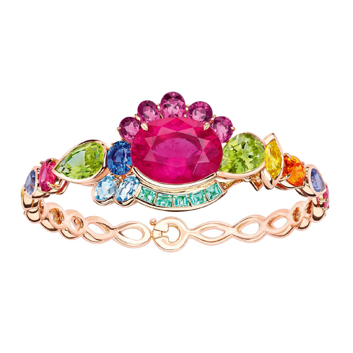 Victoire de Castellane is irreverent in mixing up stones, as shown in this Dior Granville Rose bracelet.
