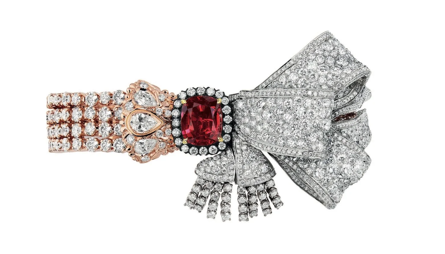 Salon de Mercure bracelet by Dior in rubies and diamonds.