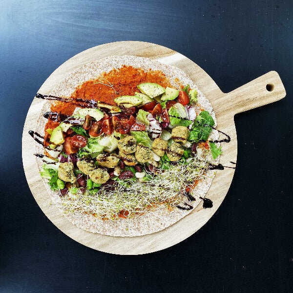 Added to the app in Kristiansand - @innom.cafe!

A perfect breakfast and lunch spot - innom.cafe has a great range of vegan options. The veggie wrap come with red hummus, bean mix, balsamic glaze, falafel, avocado, salad, alfafa sprouts, and cherry t