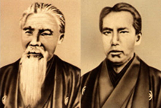 木村安兵衛(左)與次男木村英三郎創辦文英堂。© 2017 GinzaKimuraya