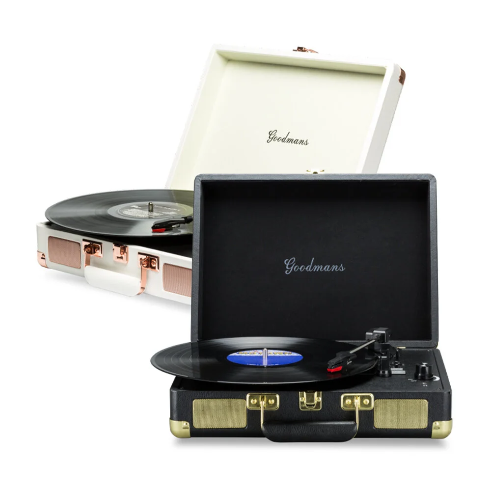 「Goodmans Ealing英國手提箱黑膠唱機」，復古可愛的手提造型十分吸睛，更可將黑膠唱片轉存成數位音樂，將經典歌曲隨身帶走｜誠品音樂館.jpg