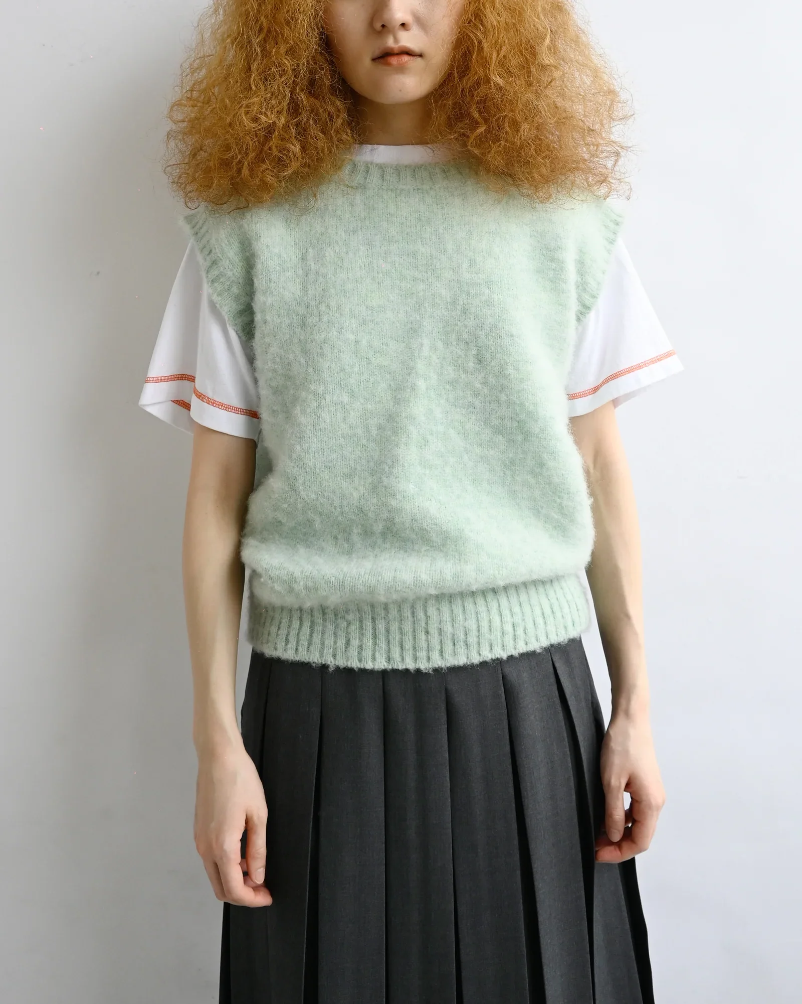 404 Shaggy Dog Crew Neck Vest - Mint.webp