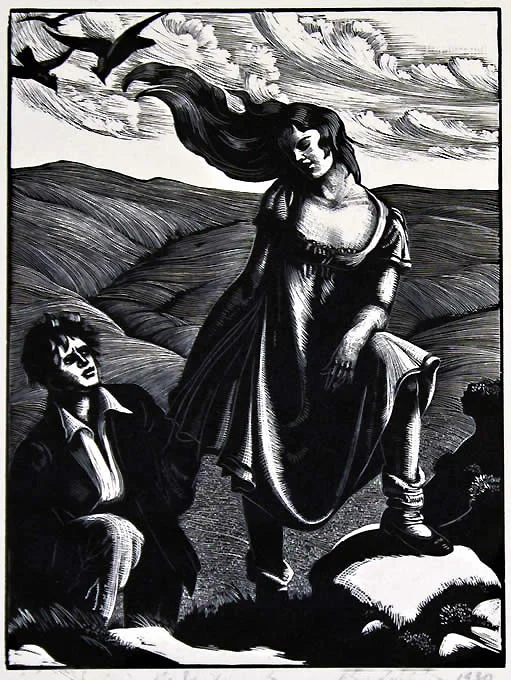 One of twelve wood-engravings for Wuthering Heights